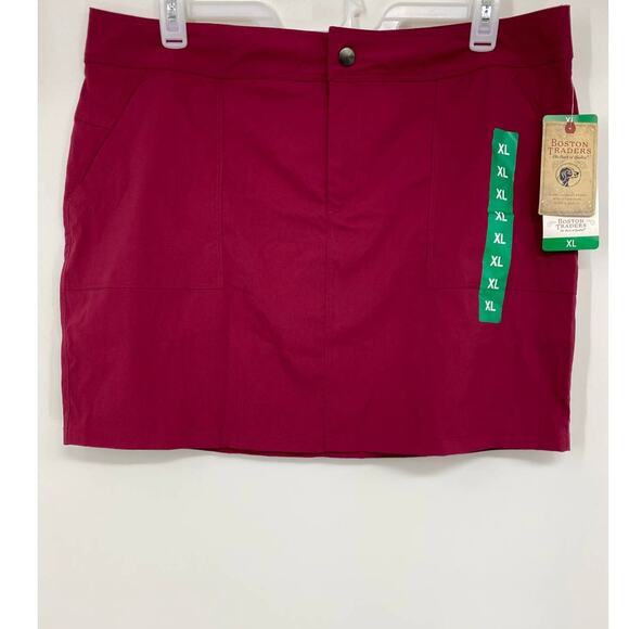 Boston Traders Womens Red Straight Mini Cargo Skirt Pencil Pockets Size XL NEW - Picture 1 of 11